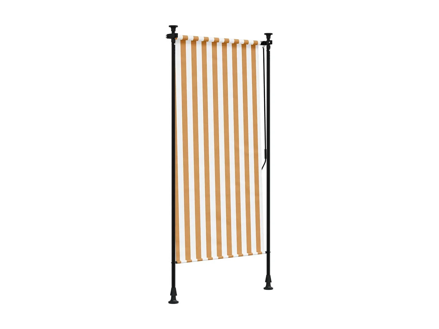 Tenda a Rullo Esterno Arancio Bianca 120x270 cm Tessuto Acciaio