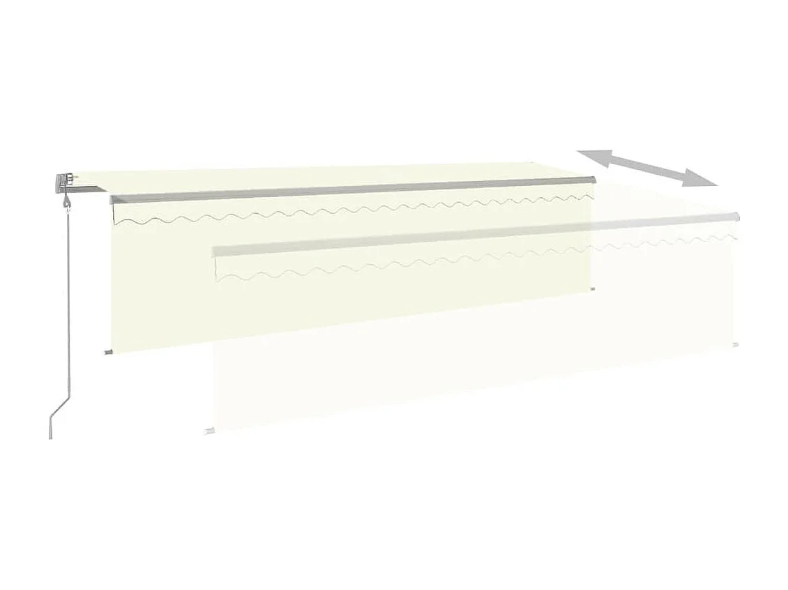 Toldo retrátil automático com estore 5x3 m cor creme