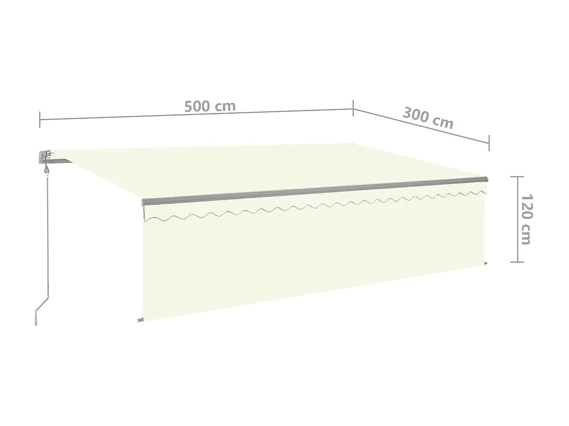 Toldo retrátil automático com estore 5x3 m cor creme