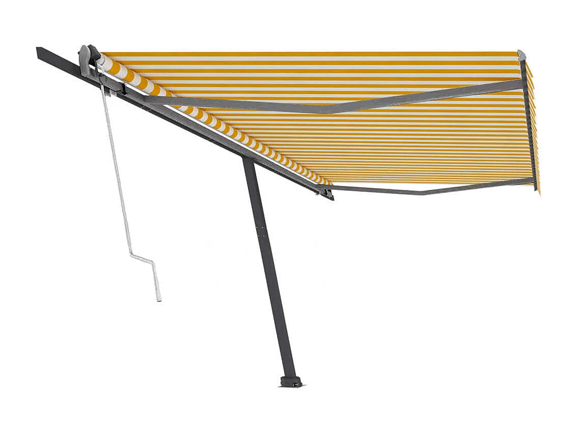 Auvent automatique sur pied 500x300 cm Jaune/Blanc