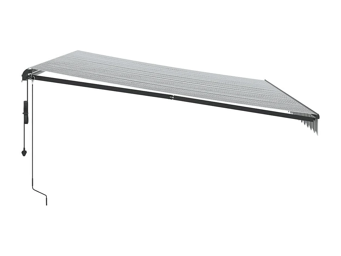 Toldo retrátil automático com LEDs 500x300 cm antracite/branco