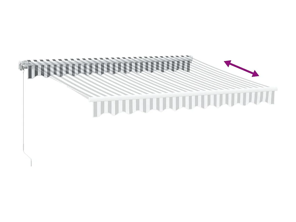 Auvent manuel rétractable anthracite et blanc 300x250 cm