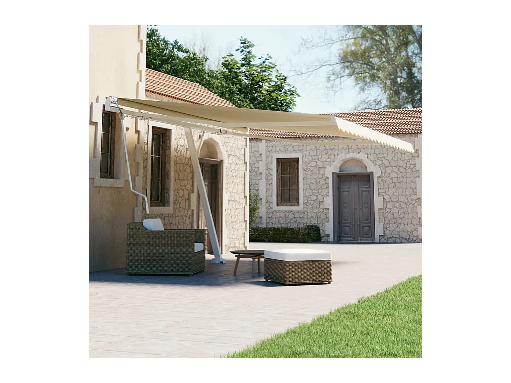 Auvent automatique sur pied 400x300 cm Crème
