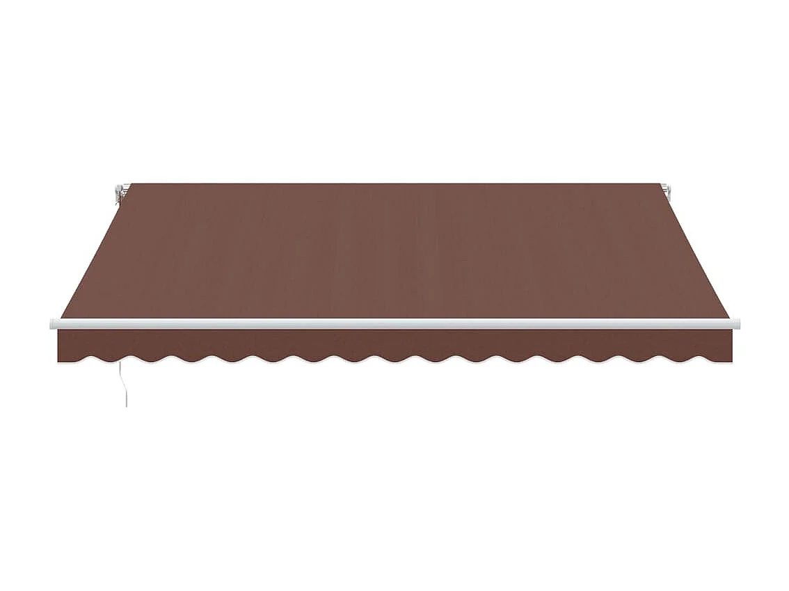 Toldo retrátil manual com luz LED 400x350 cm castanho