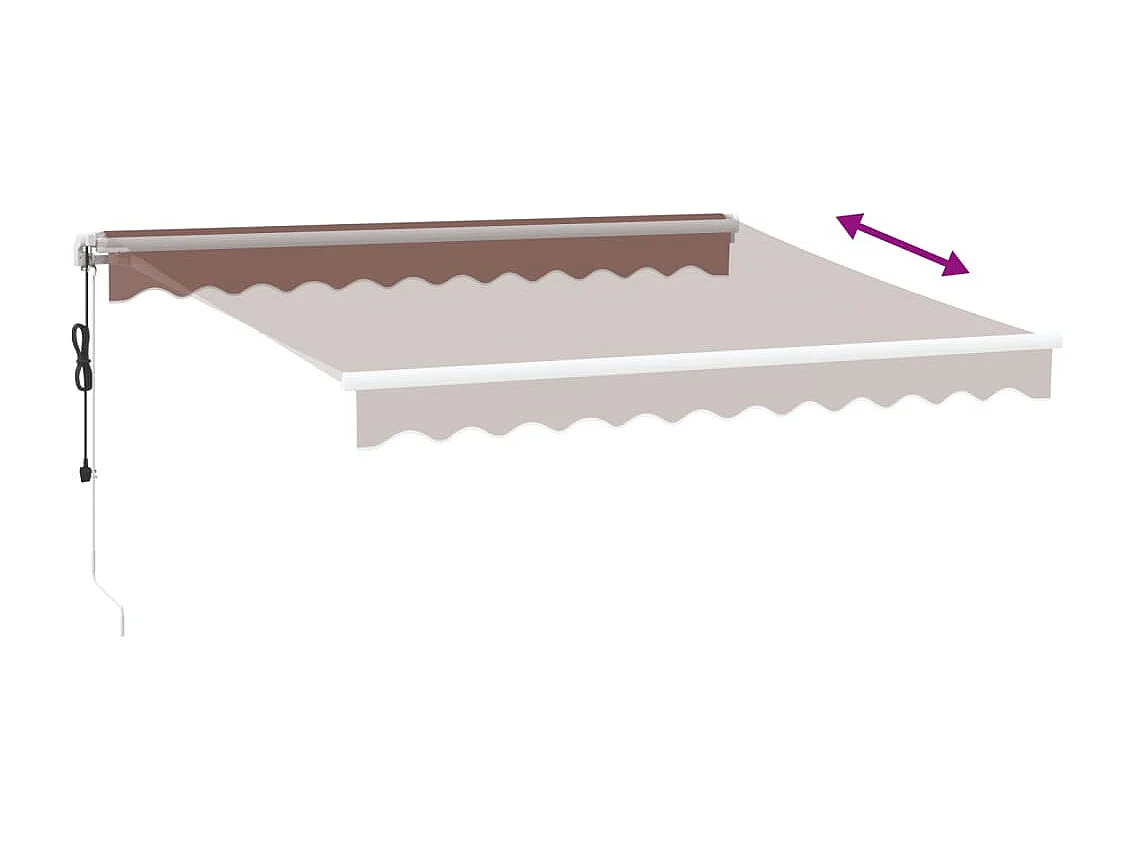 Auvent rétractable automatique avec LED marron 300x250 cm