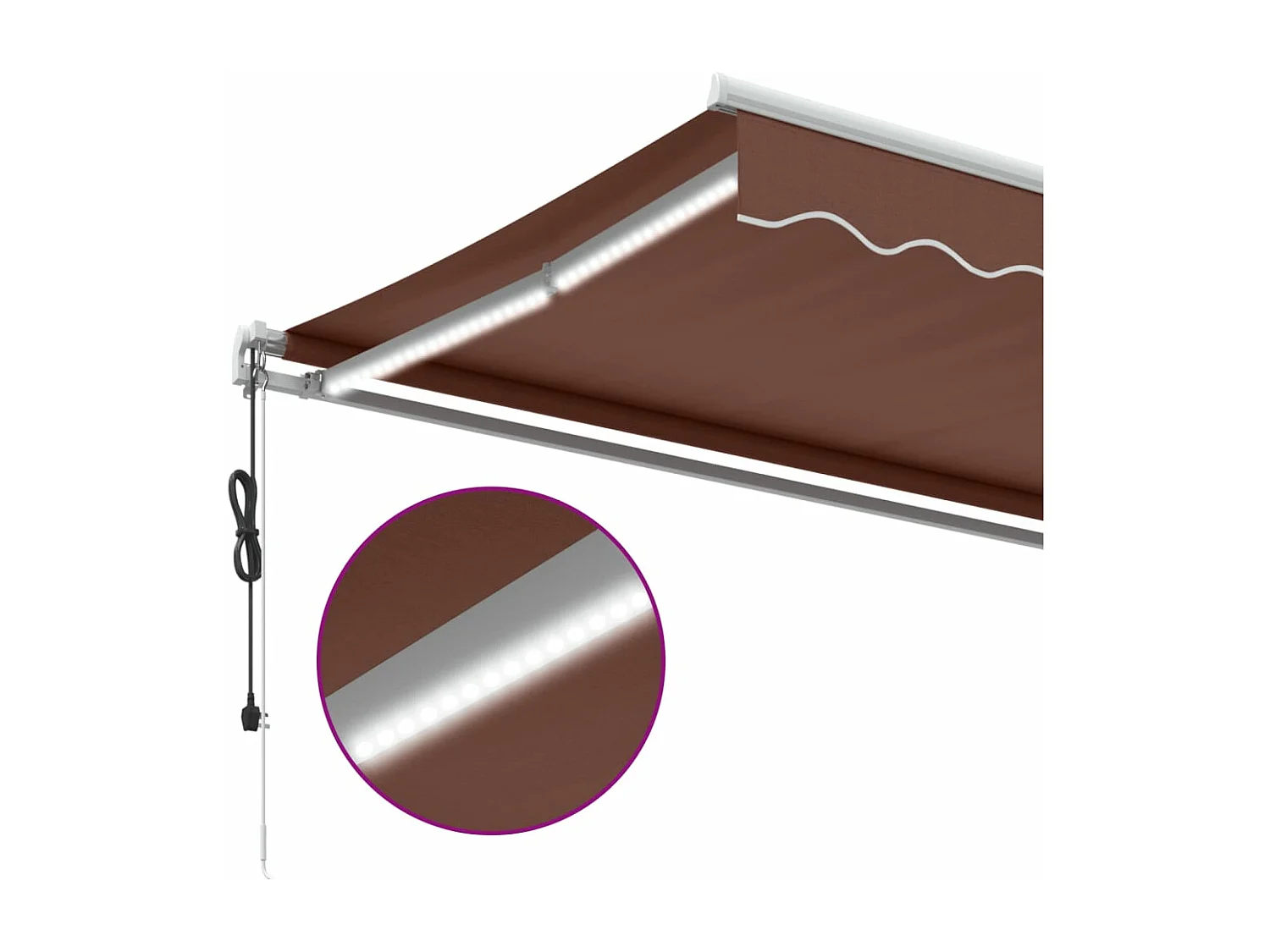 Auvent rétractable automatique avec LED marron 300x250 cm