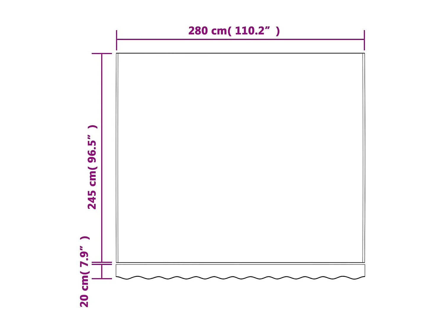 Tessuto di Ricambio per Tenda Strisce Multicolore 3x2,5 m