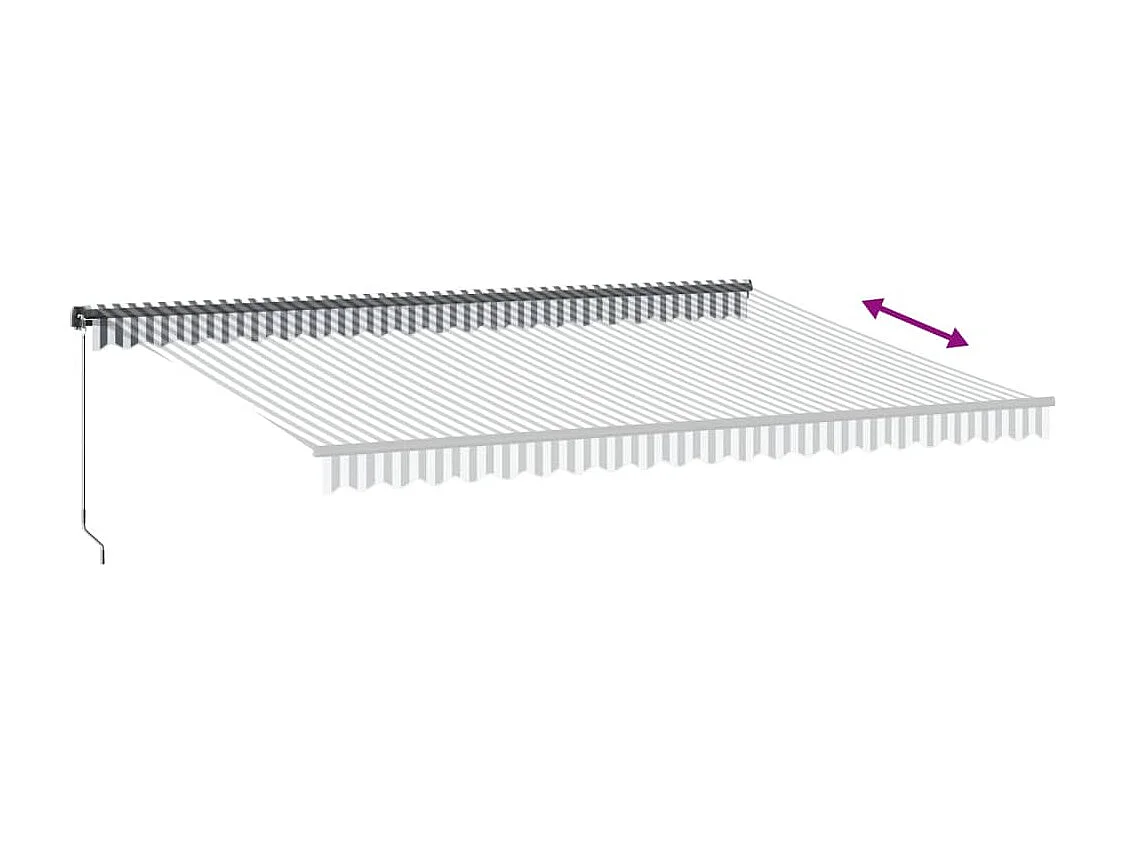 Auvent manuel rétractable anthracite et blanc 500x300 cm