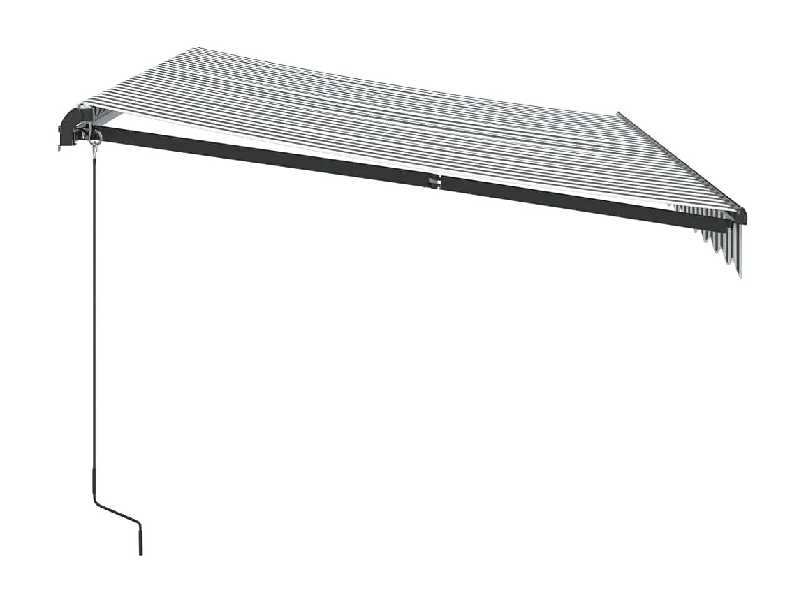 Auvent manuel rétractable avec LED anthracite blanc 350x250 cm