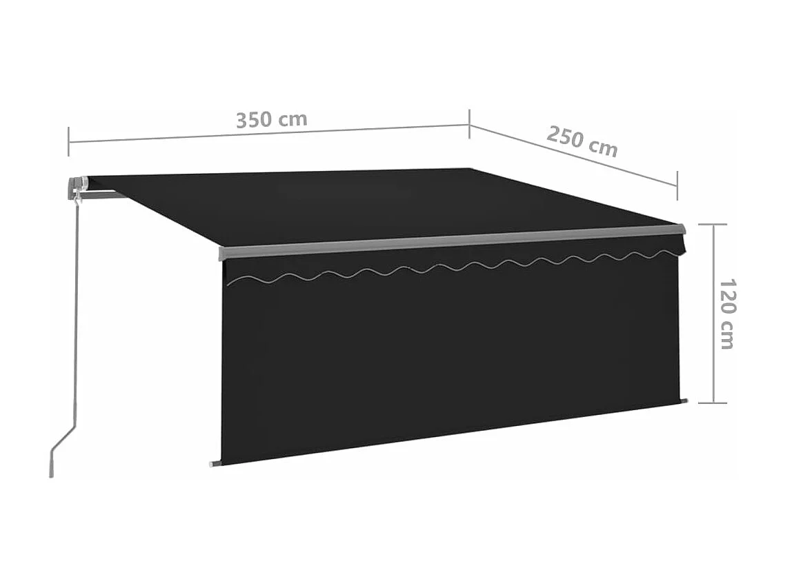 Tenda Sole Retrattile Manuale con Parasole 3,5x2,5 m Antracite