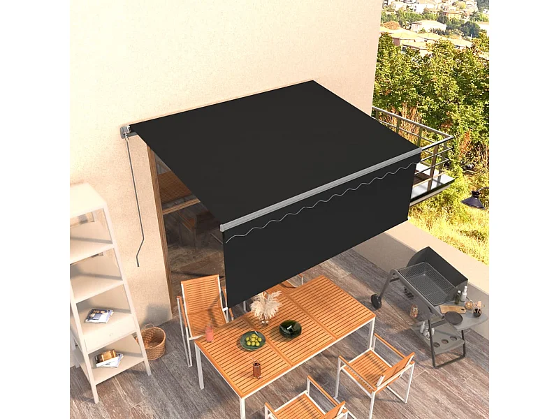Tenda Sole Retrattile Manuale con Parasole 3,5x2,5 m Antracite