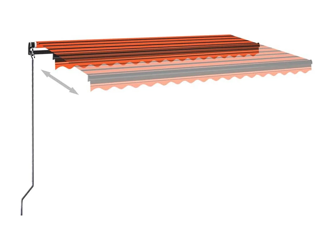 Auvent manuel rétractable 450x350 cm Orange et marron