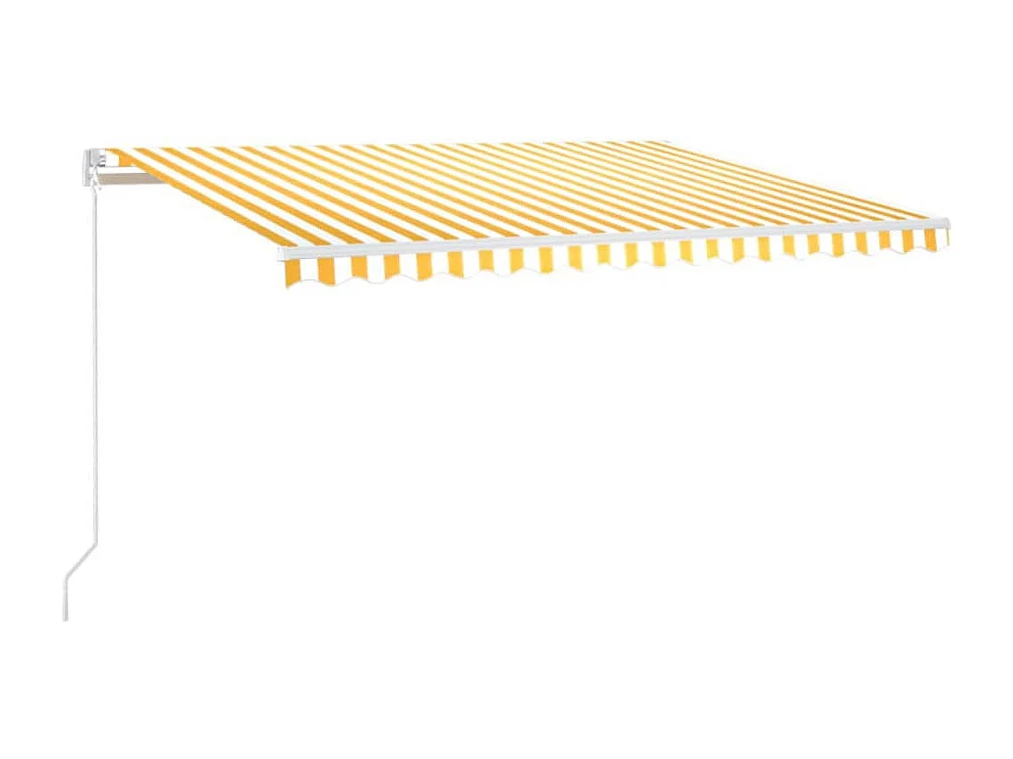 Toldo retráctil manual con LED amarillo y blanco 400x300 cm