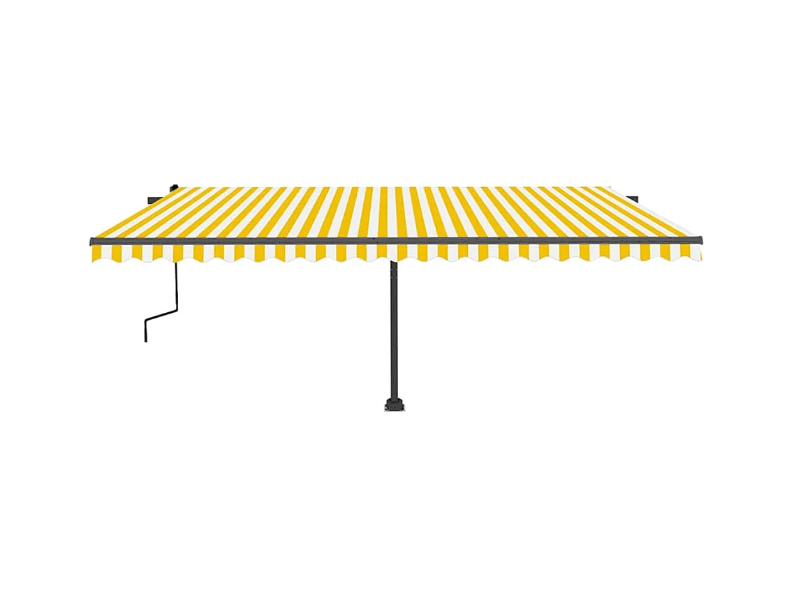 Auvent manuel rétractable avec LED 500x350 cm Jaune et blanc