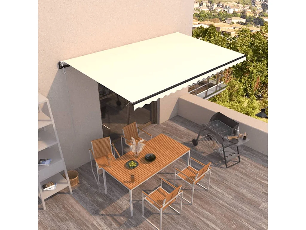 Auvent rétractable automatique 500x300 cm Crème