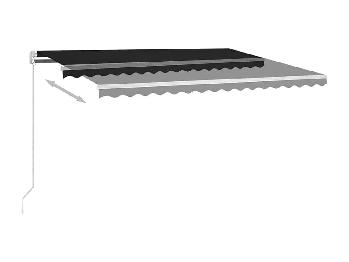Auvent manuel rétractable avec LED 450x300 cm Anthracite
