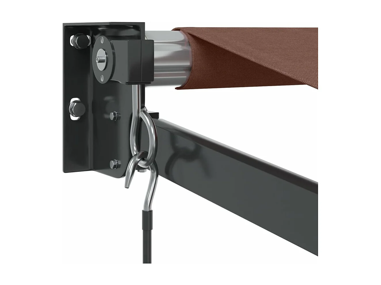 Toldo retráctil manual marrón 300x250 cm