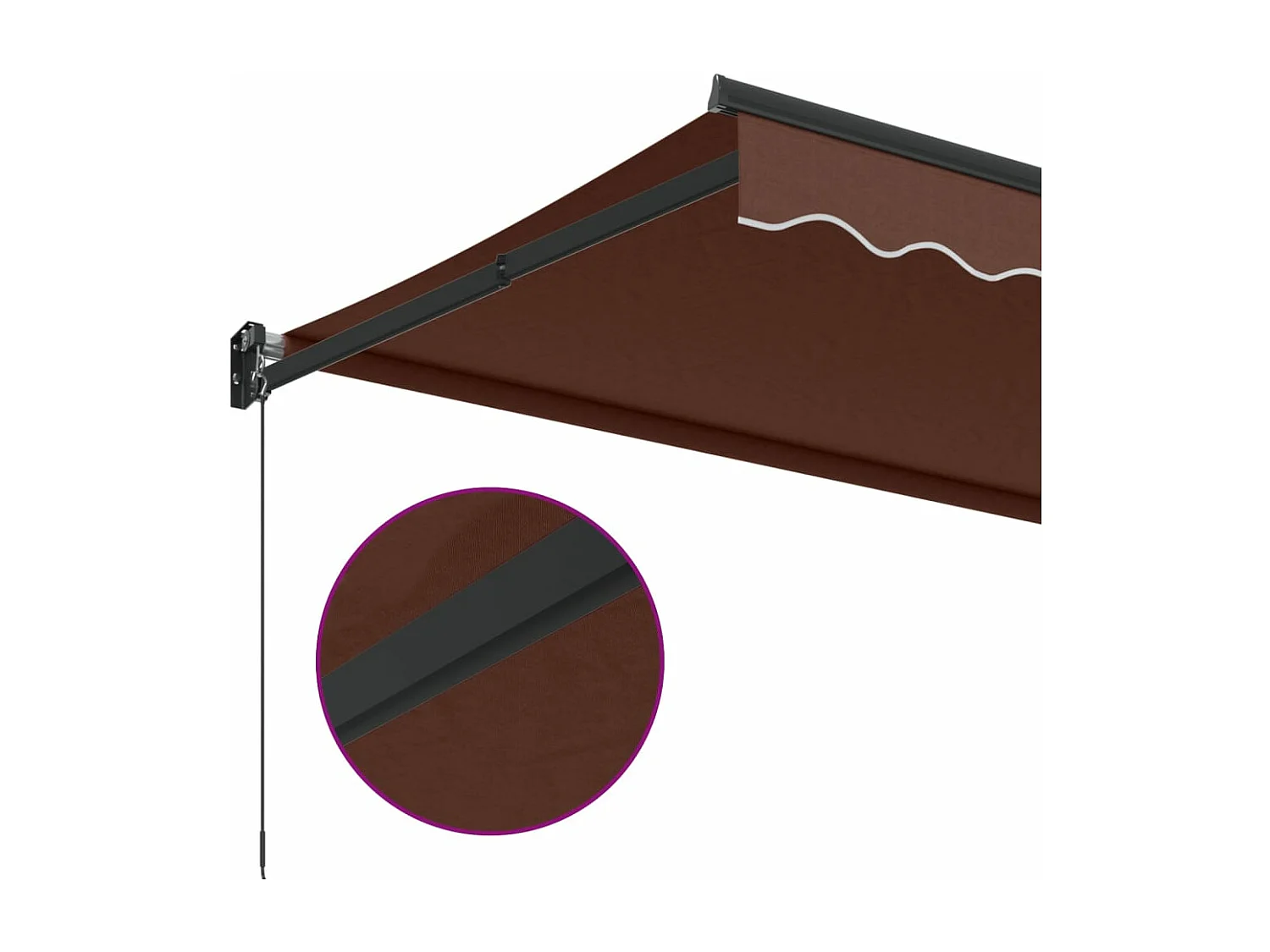 Toldo retráctil manual marrón 300x250 cm