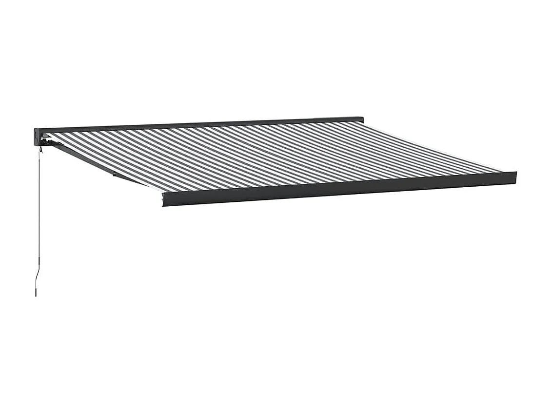 Tenda Retrattile Antracite e Bianca 4,5x3 m Tessuto e Alluminio