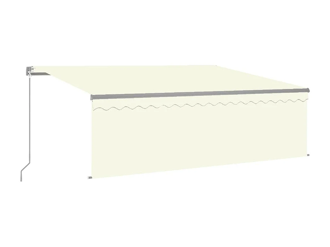 Markise Manuell Einziehbar mit Rollo 4,5x3 m Creme