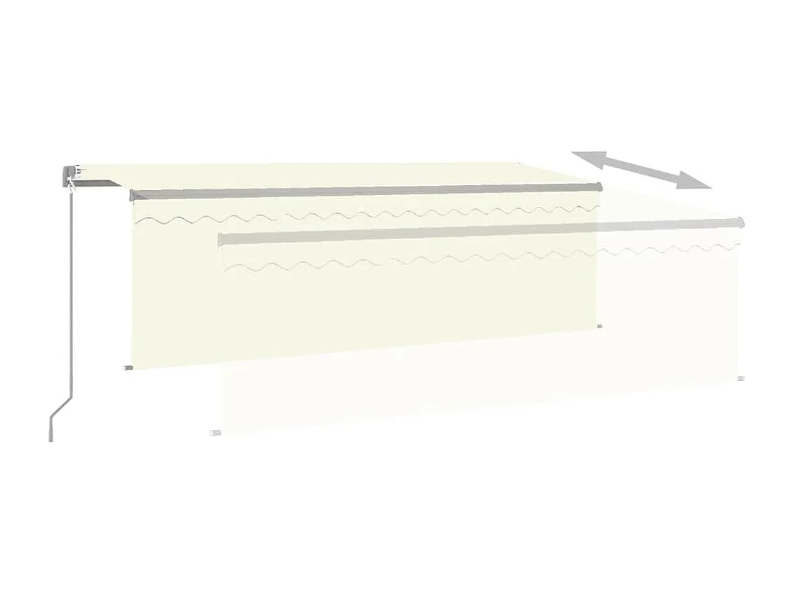 Markise Manuell Einziehbar mit Rollo 4,5x3 m Creme