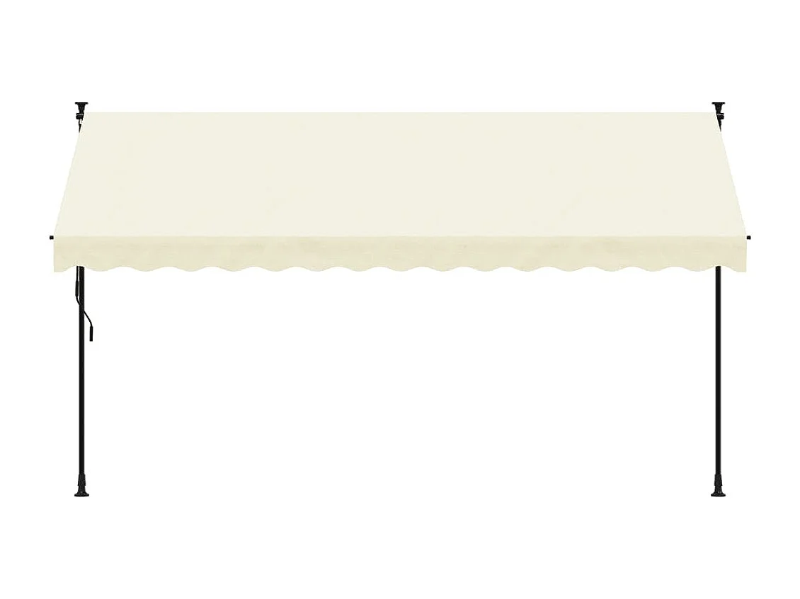 Auvent rétractable crème 350x150 m tissu et acier