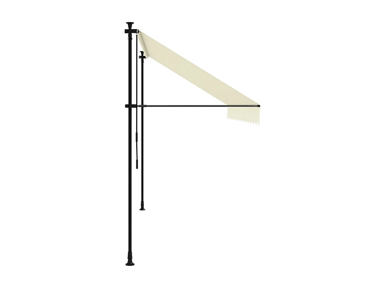 Auvent rétractable crème 350x150 m tissu et acier