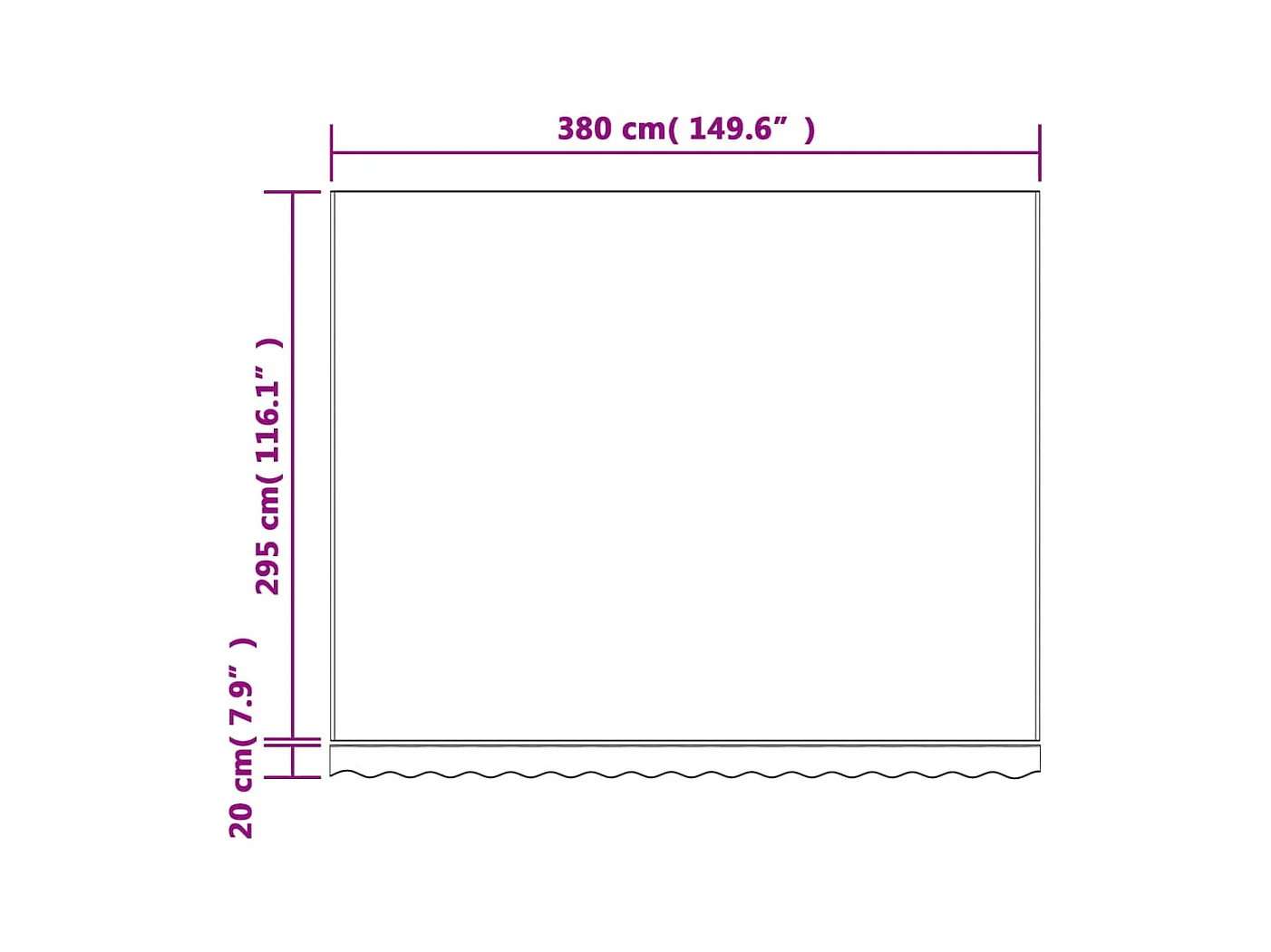 Tissu de remplacement pour auvent rayures multicolores 4x3 m