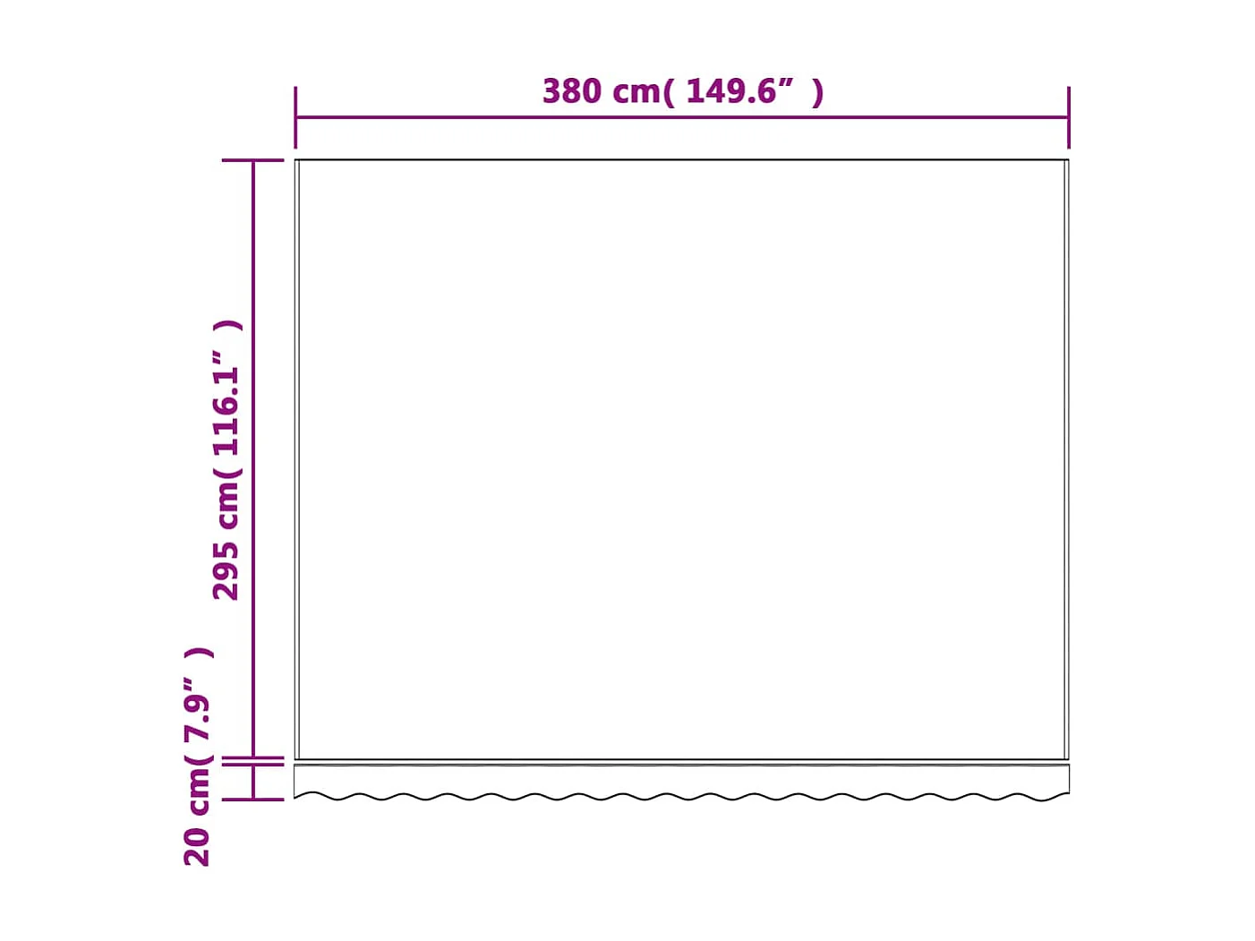 Tissu de remplacement pour auvent rayures multicolores 4x3 m