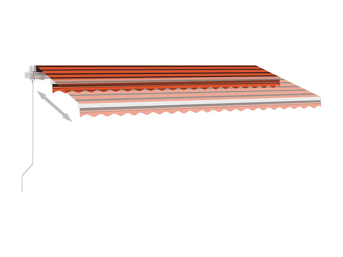 Toldo manual retráctil con LED naranja y marrón 400x300 cm