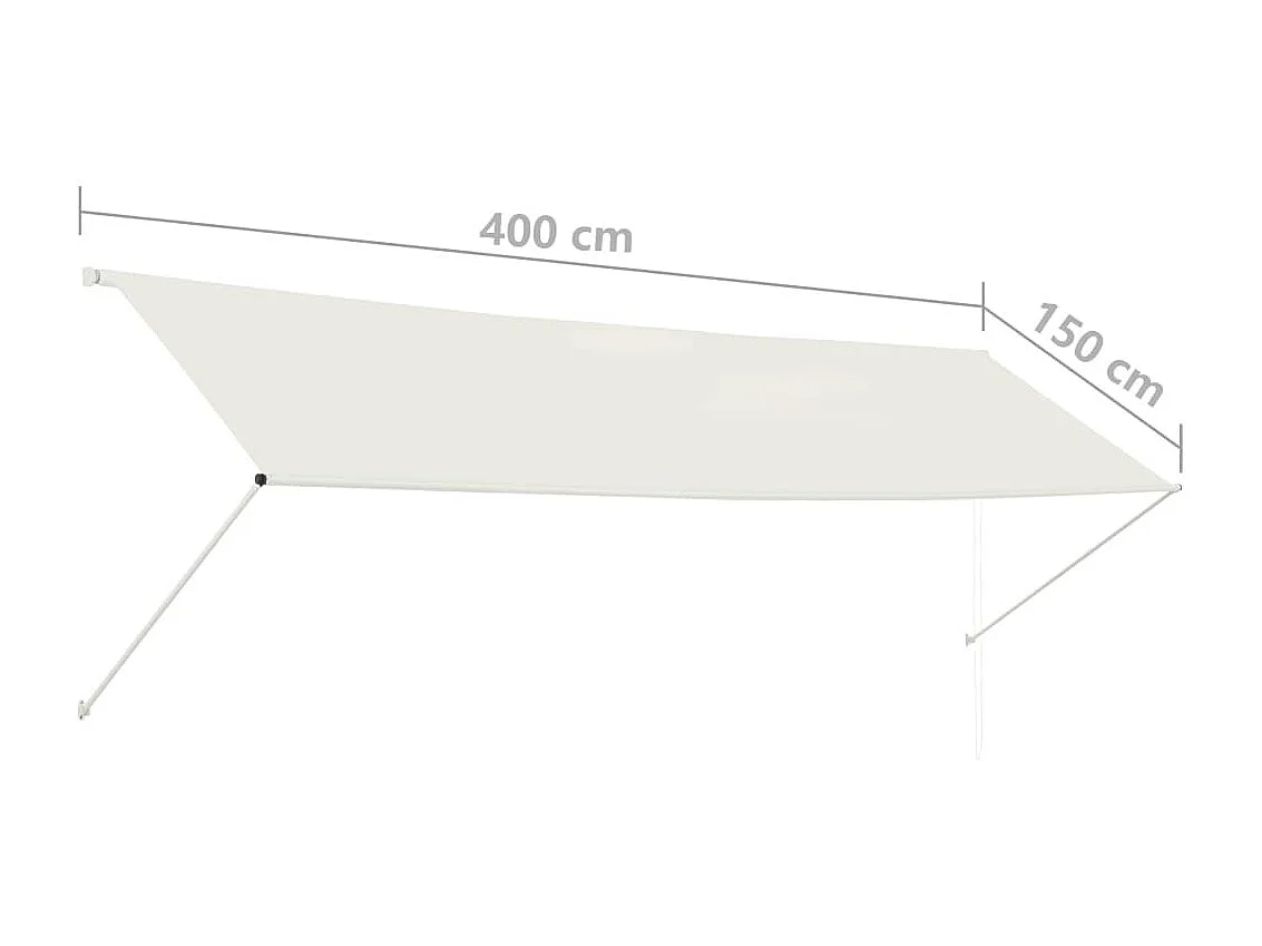 Toldo retrátil 400x150 cm creme