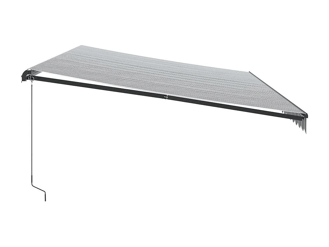 Auvent manuel rétractable avec LED anthracite blanc 600x350 cm