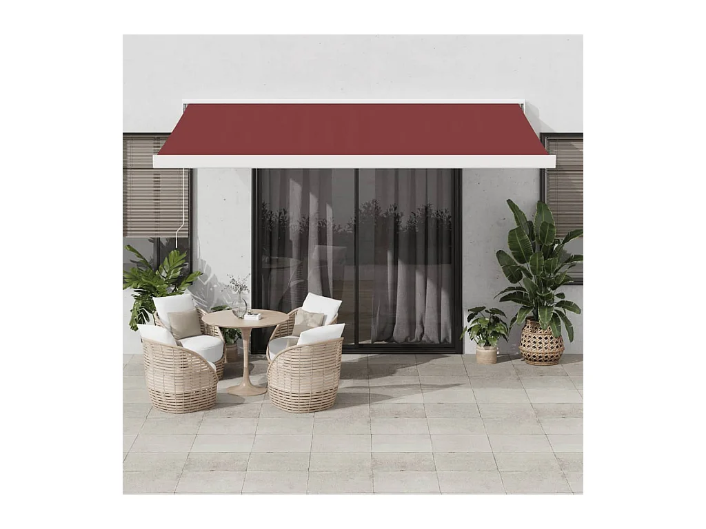 Auvent rétractable automatique bordeaux 400x300 cm