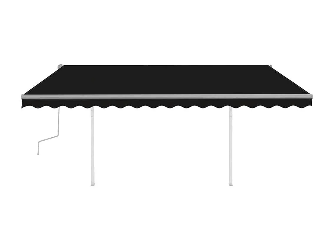 Auvent manuel rétractable avec LED 4x3 m Anthracite