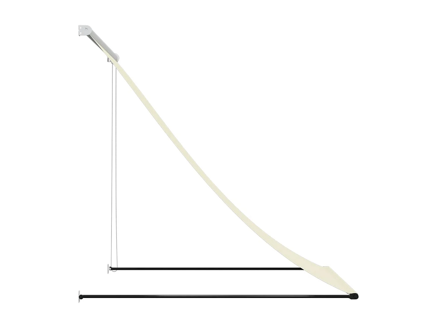 Auvent rétractable crème 150x150 m tissu et acier