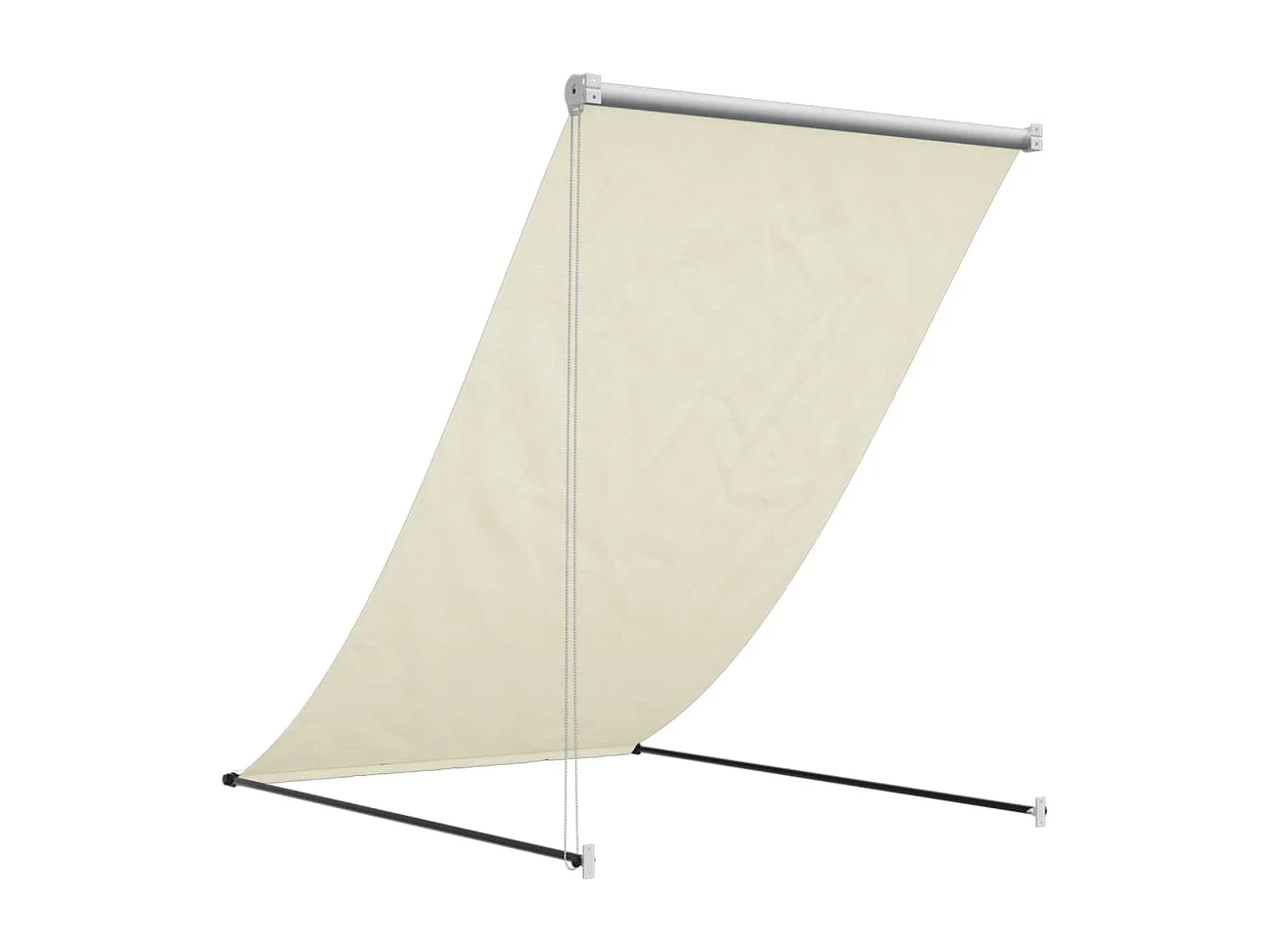 Auvent rétractable crème 150x150 m tissu et acier