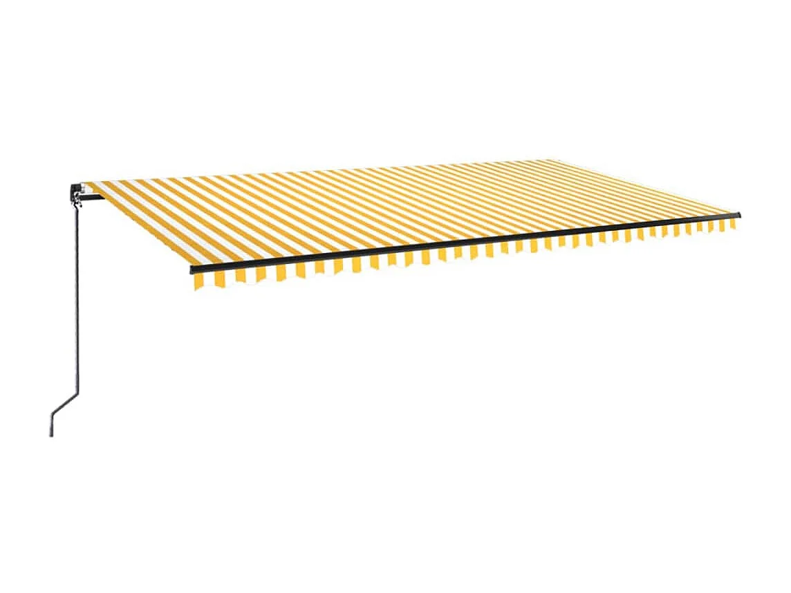 Tenda da Sole Retrattile Manuale 600x350 cm Gialla e Bianca