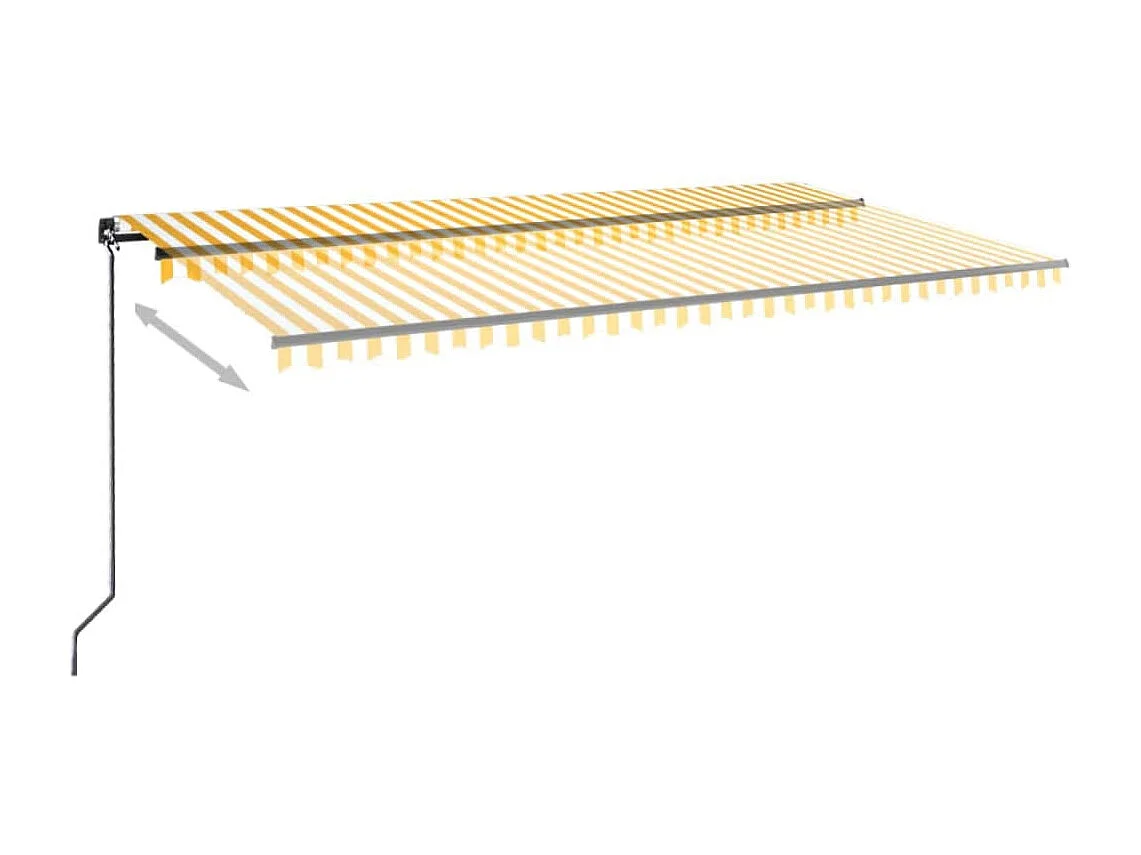 Tenda da Sole Retrattile Manuale 600x350 cm Gialla e Bianca