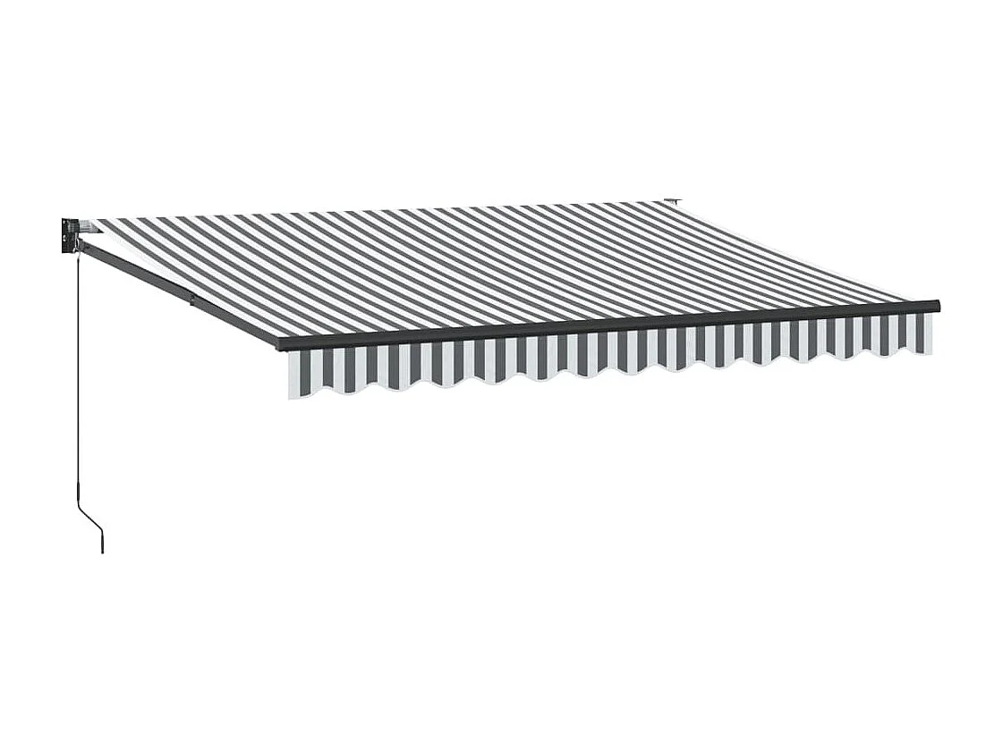 Auvent rétractable anthracite et blanc 3,5x2,5m tissu/aluminium