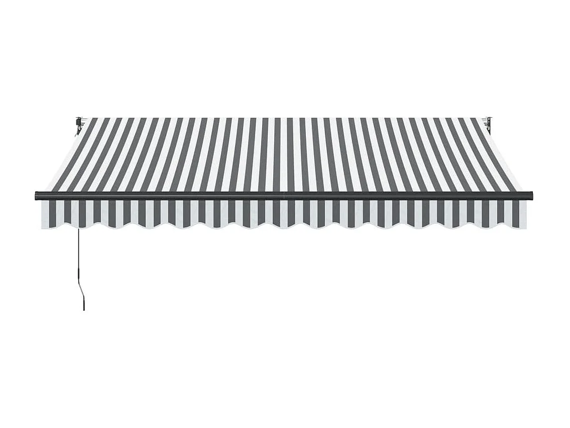 Auvent rétractable anthracite et blanc 3,5x2,5m tissu/aluminium