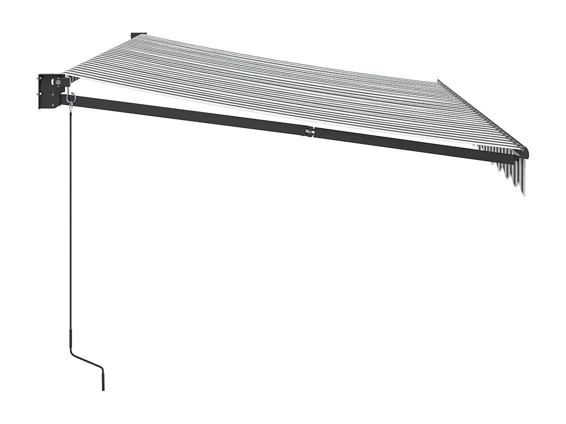 Auvent rétractable anthracite et blanc 3,5x2,5m tissu/aluminium
