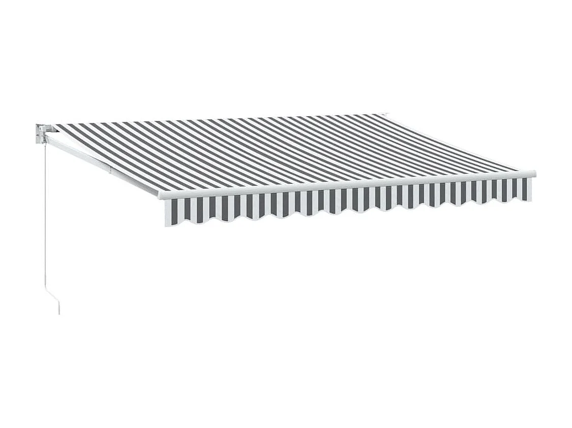 Auvent rétractable anthracite et blanc 3,5x2,5m tissu/aluminium