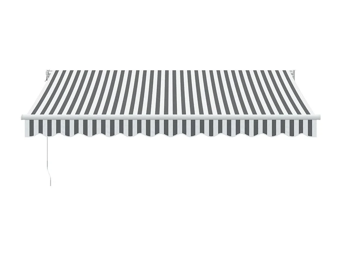 Auvent rétractable anthracite et blanc 3,5x2,5m tissu/aluminium