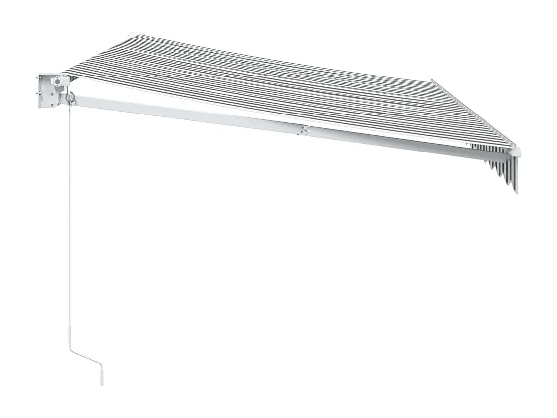 Auvent rétractable anthracite et blanc 3,5x2,5m tissu/aluminium