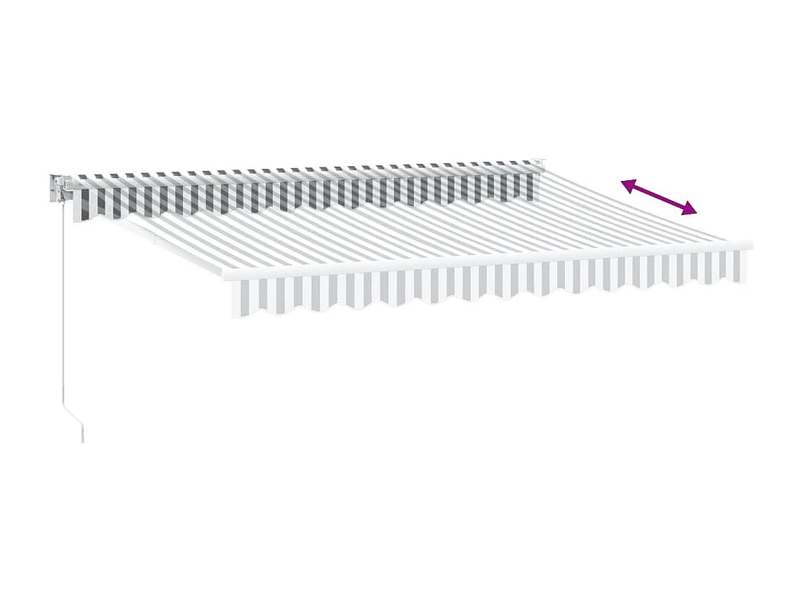 Auvent rétractable anthracite et blanc 3,5x2,5m tissu/aluminium