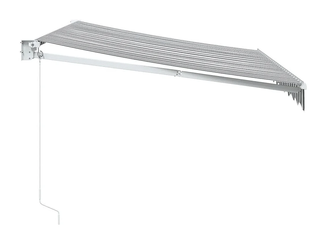 Toldo retrátil 3x2,5 m tecido e alumínio antracite e branco