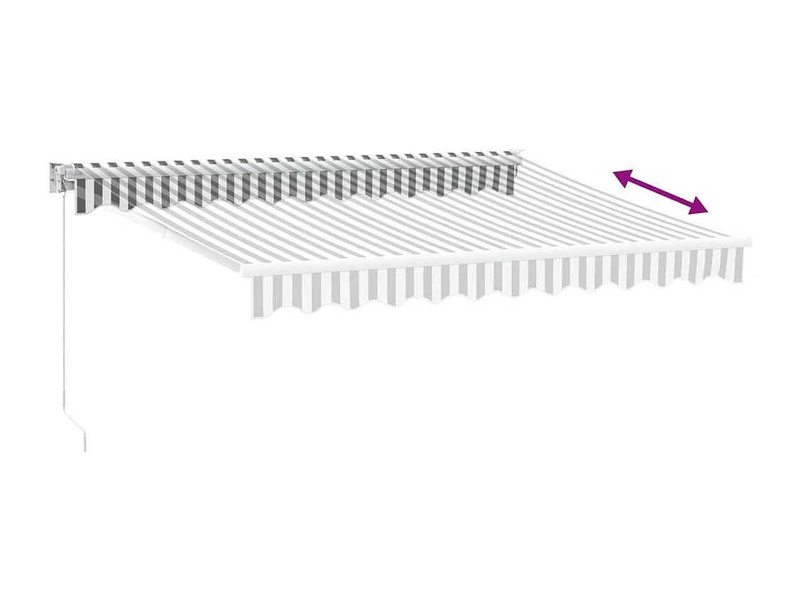 Toldo retrátil 3x2,5 m tecido e alumínio antracite e branco