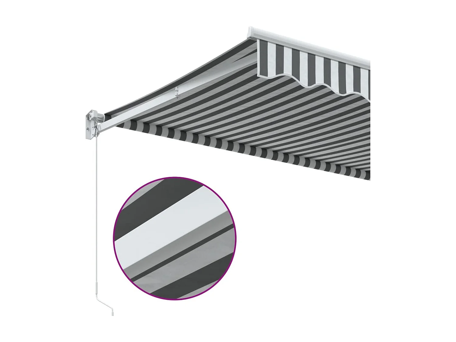 Toldo retrátil 3x2,5 m tecido e alumínio antracite e branco