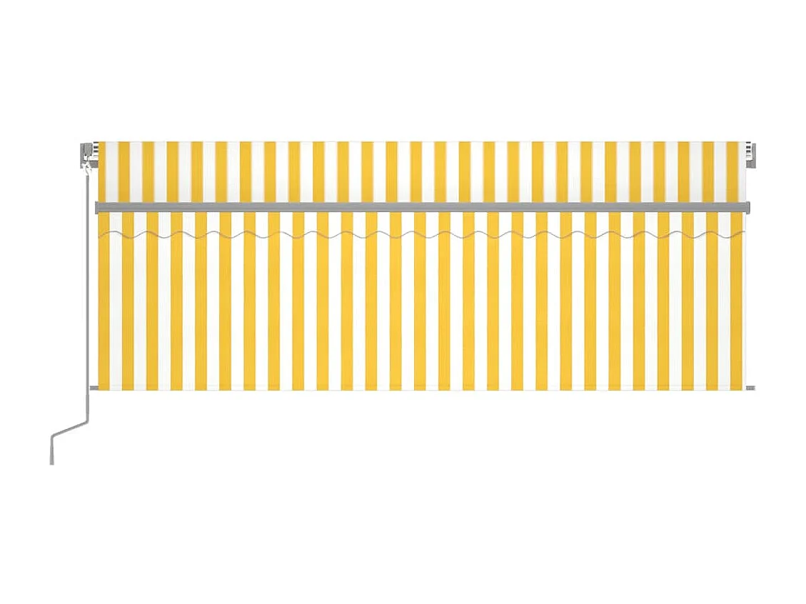 Toldo manual retráctil con persiana y LED amarillo blanco 4x3 m