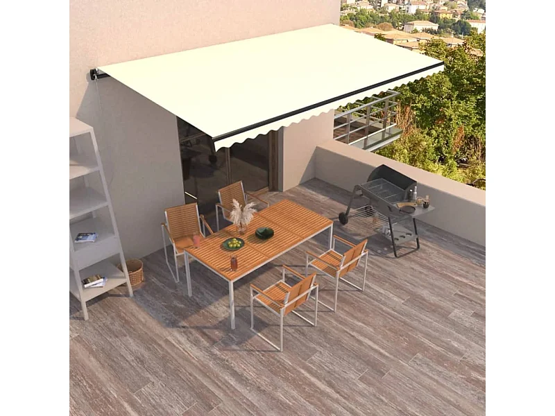 Auvent manuel rétractable 600x350 cm Crème
